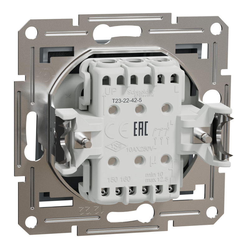 Выключатель трехклавишный SCHNEIDER Asfora сталь EPH2100162