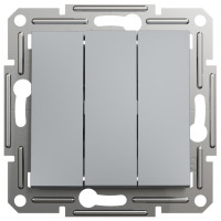 Выключатель трехклавишный SCHNEIDER Asfora сталь EPH2100162