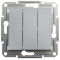 Выключатель трехклавишный SCHNEIDER Asfora сталь EPH2100162