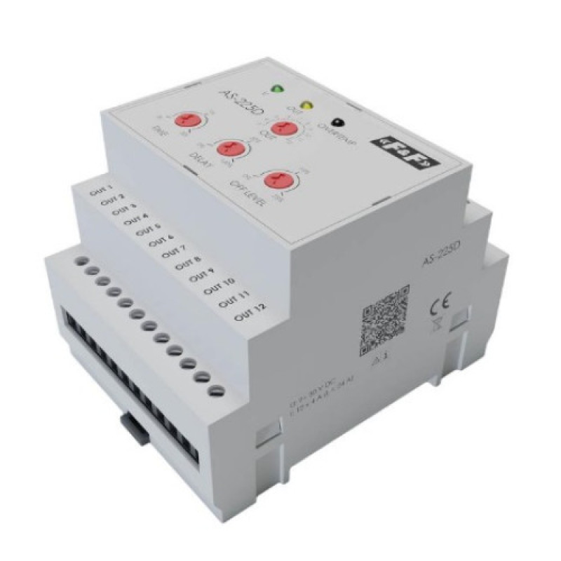 Реле лестничное AS-225D 9÷30 В DC 4А/1кан, 24А/12-кан F&F