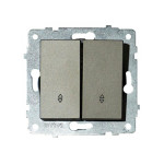 Выключатель двухклавишный проходной OVIVO Grano антрацит (600-000213-211)