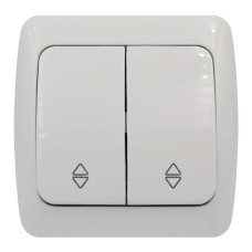 Выключатель El-BI Alsu проходной двухклавишный накладной белый IP20 (504-010200-211)