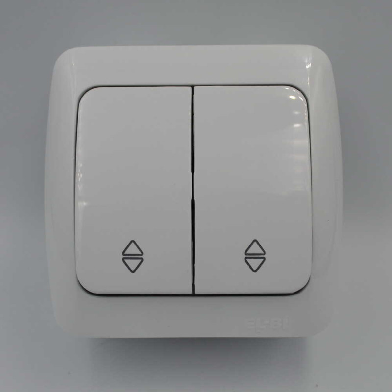 Вимикач El-BI Alsu прохідний двоклавішний накладний білий IP20 (504-010200-211)