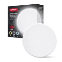 Светодиодный накладной светильник MAXUS MWL 12W 3CCT IP65 WH Circle белый 1-MWL-12W-WHC