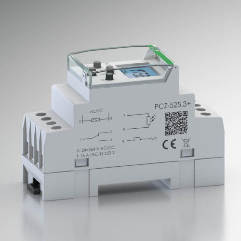 Таймер программируемый PCZ-525.3-PLUS 24÷264 В AC/DC 16 A F&F