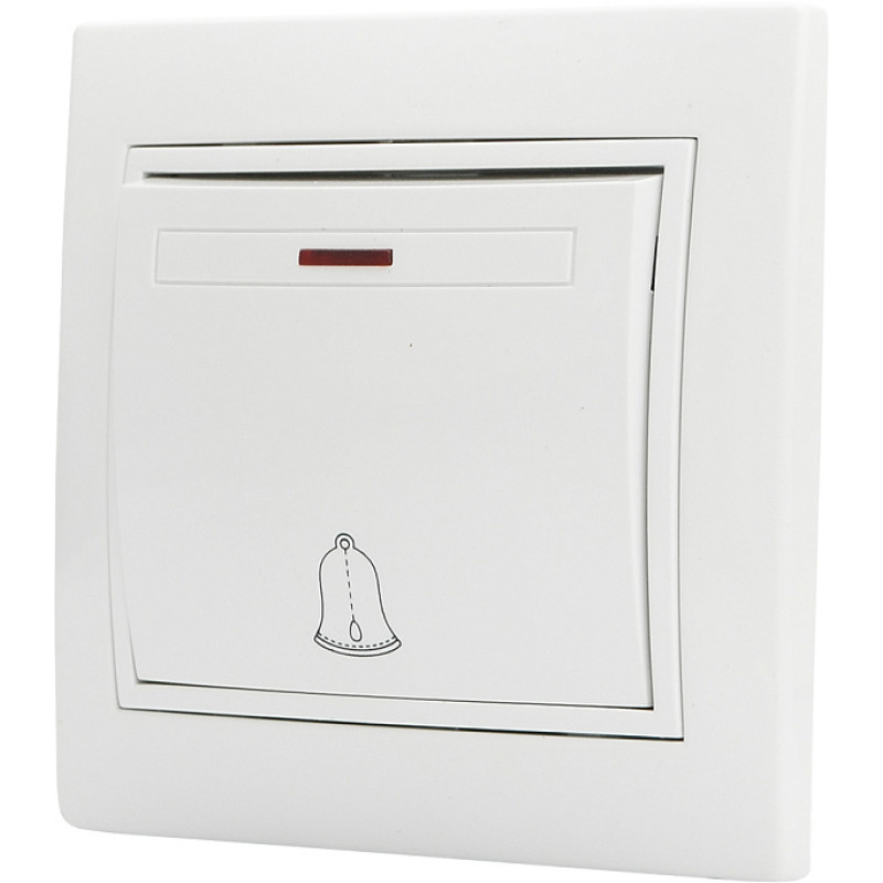 Выключатель одноклавишный для звонка подсвидкой белый ВВДСБ10-FL-W серия FL, АСКО-УКРЕМ