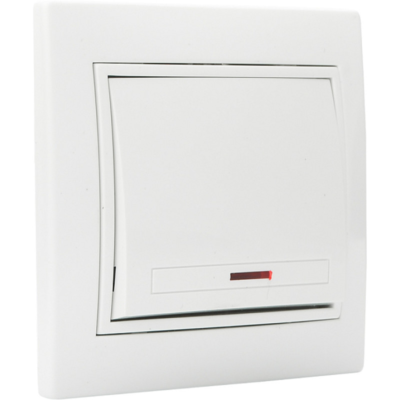 Вимикач одноклавішний з підсвічуванням білий BBсб10-1-1-Fl-W серія FL, АСКО-УКРЕМ