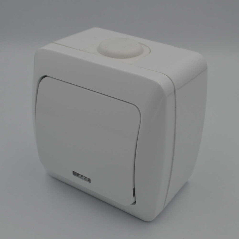 Вимикач El-BI Alsu одноклавішний з підсвіткою накладний білий IP20 (504-010200-201)