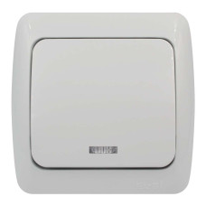 Выключатель El-BI Alsu одноклавишный с подсветкой накладной белый IP20 (504-010200-201)