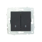 Выключатель проходной двухклавишный OVIVO Grano черный (600-000217-211)