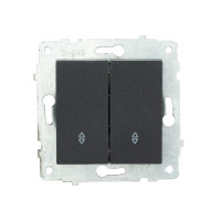 Выключатель проходной двухклавишный OVIVO Grano черный (600-000217-211)