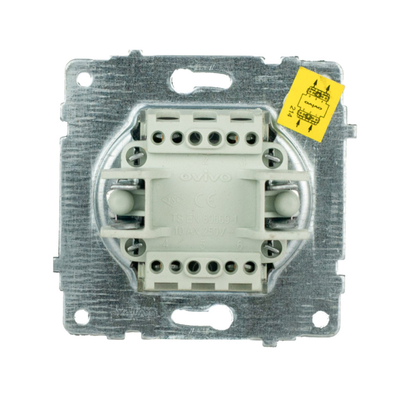 Выключатель промежуточный одноклавишный серебро OVIVO Grano (600-000210-214)