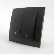 Выключатель двухклавишный проходной NILSON Touran Черный 24221009