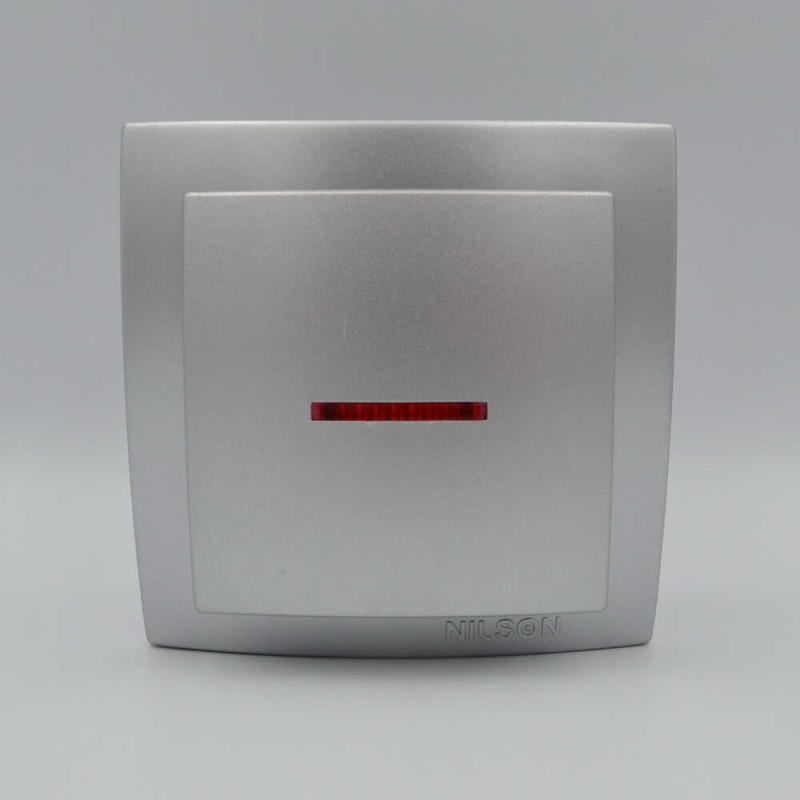 Вимикач Nilson Themis срібло 1кл з підсвіткою ( 26131002 )