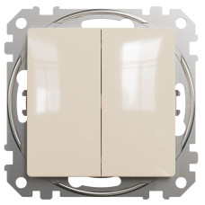 Двухклавишный проходной выключатель SCHNEIDER Sedna Design бежевый SDD112108