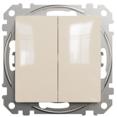 Двухклавишный выключатель SCHNEIDER Sedna Design бежевый SDD112105