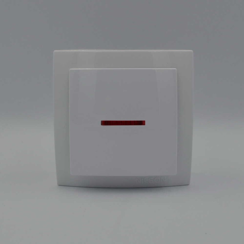 Выключатель Nilson Themis белый 1кл с подсветкой (26111002)