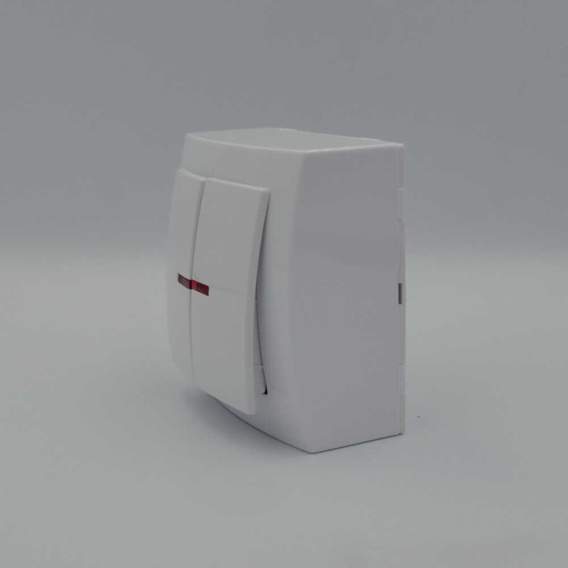 Выключатель Nilson Themis белый 2кл с подсветкой ( 26111004 )