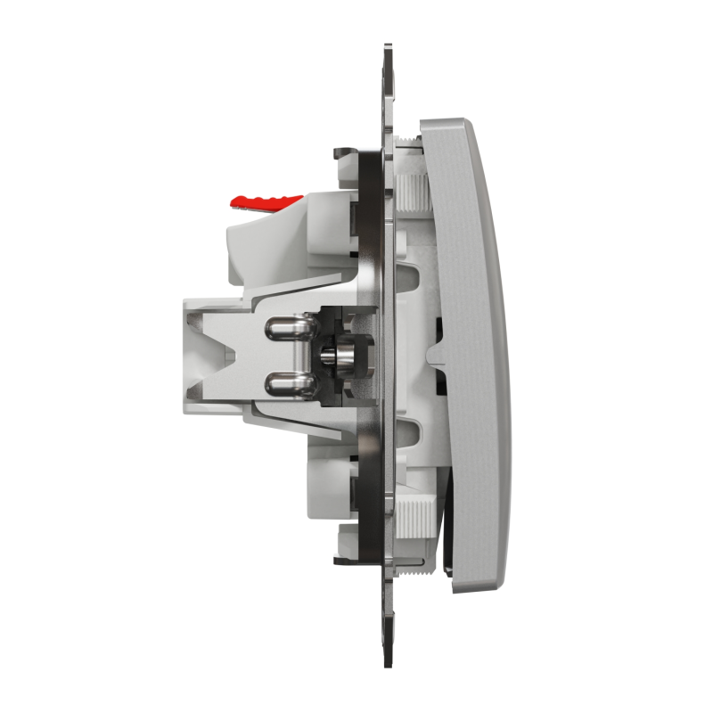 Перемикач одноклавішний кнопковий алюміній Sedna Design & Element Schneider Electric SDD113116