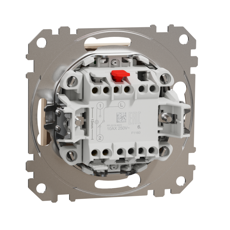 Перемикач одноклавішний з підсвіткою бежевий Sedna Design & Element Schneider Electric SDD112106L