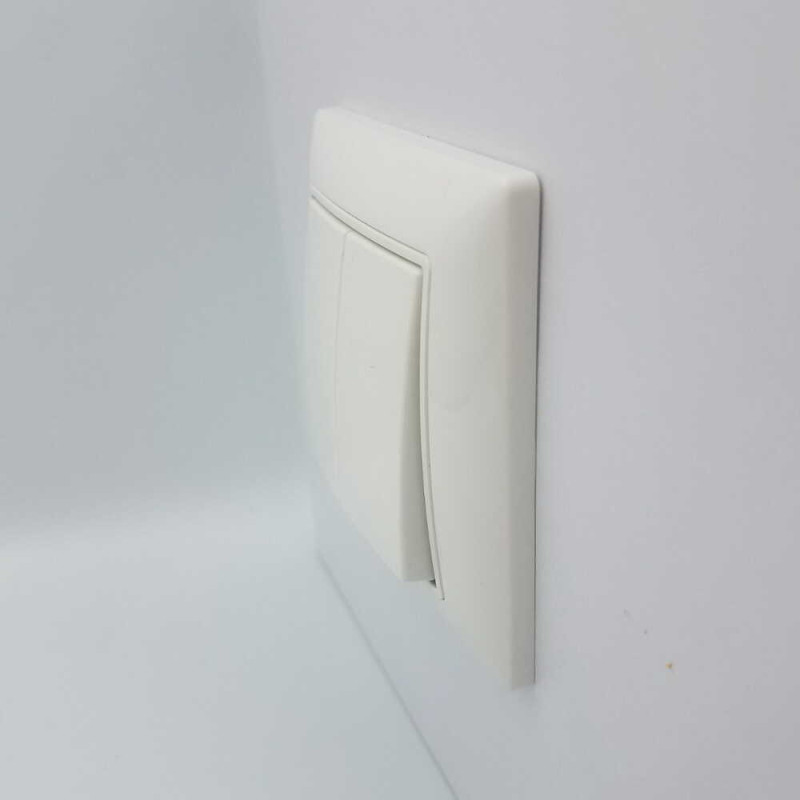 Выключатель Basic55 белый 2-кл (б/р) (2006/5 UC-94-507) 2CKA001012A2141