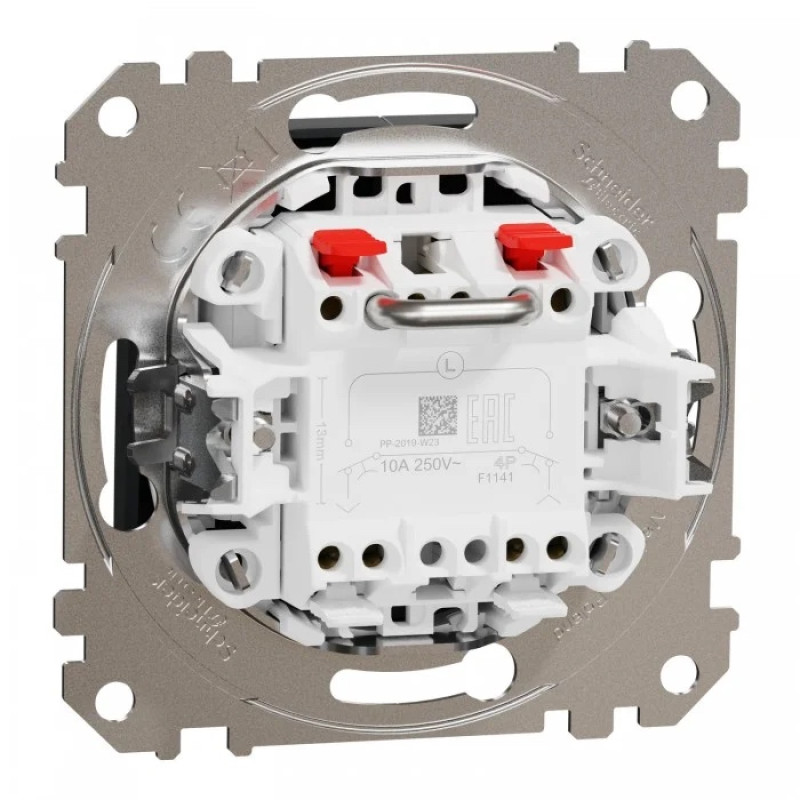 Кнопковий вимикач для жалюзі електронне блокування 10 АХ Чорний Sedna Design SDD114114