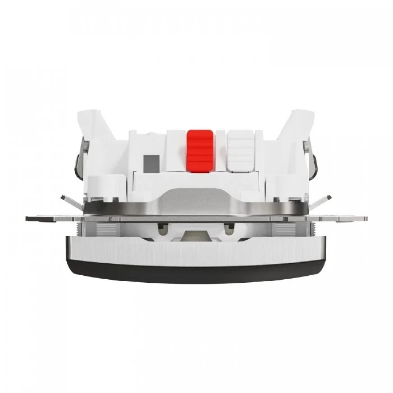 Выключатель одноклавишный с синей LED подсветкой матовый алюминий Sedna Design & Element SDD170101L