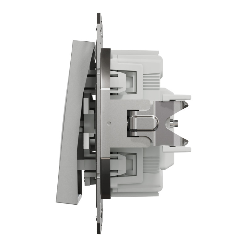 Перемикач одноклавішний з підсвіткою Asfora Schneider Electric алюміній EPH1500161