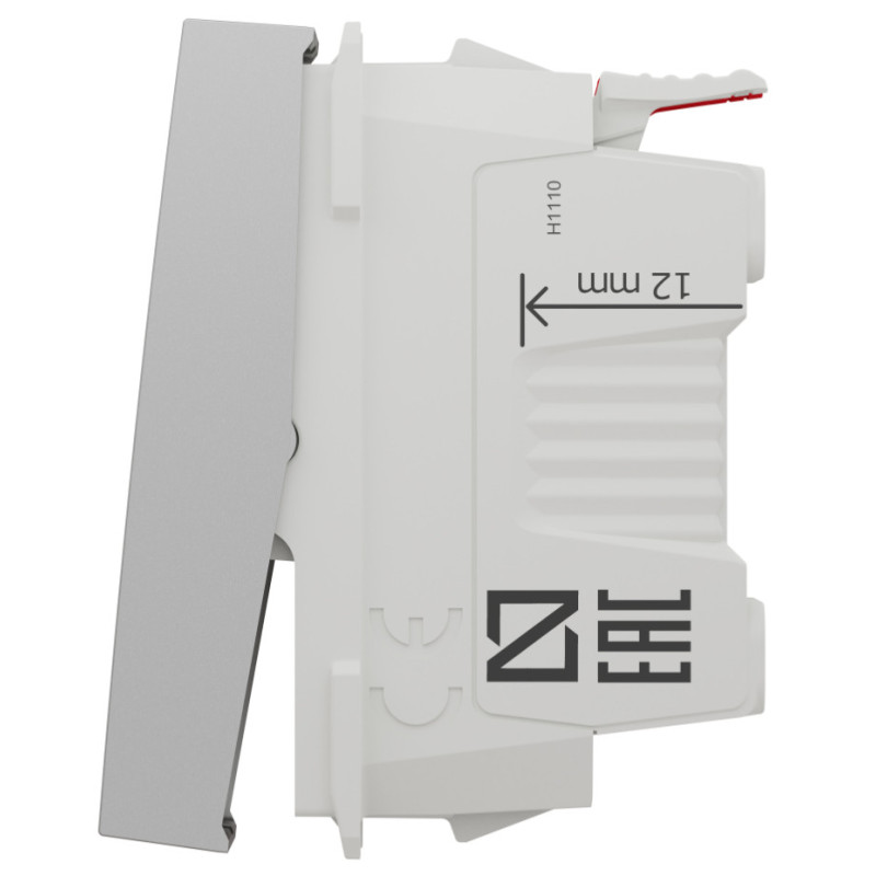 Вимикач 1-клавішний (1 модуль) 10А Unica New Schneider Electric алюміній NU310130