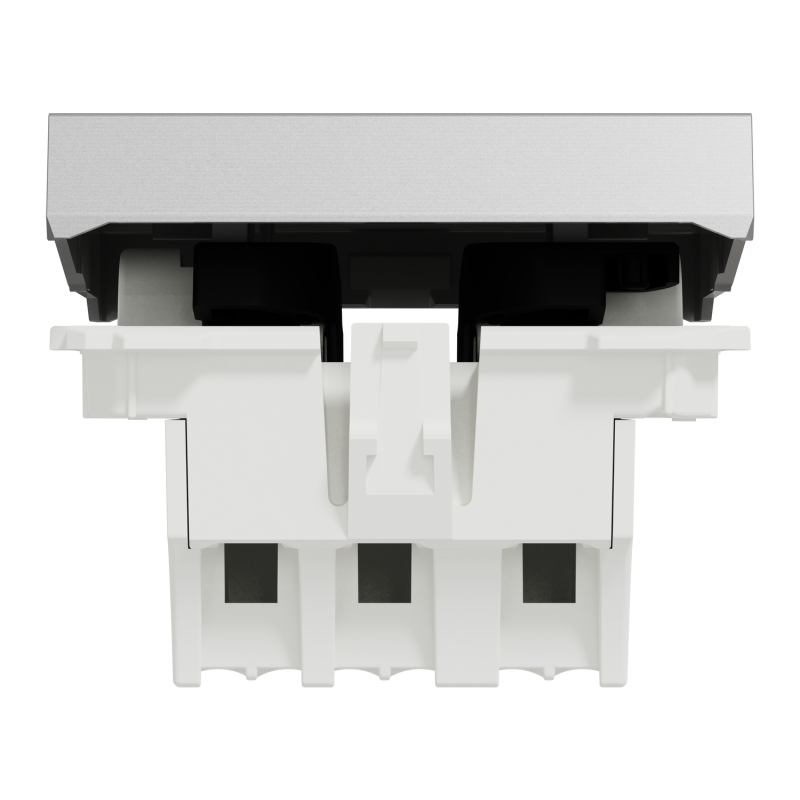 Выключатель 1-клавишный (2 модуля) 10А Unica New Schneider Electric алюминий NU320130