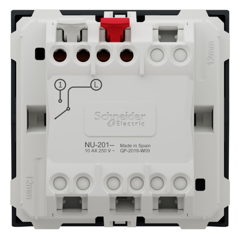 Выключатель 1-клавишный (2 модуля) 10А Unica New Schneider Electric антрацит NU320154