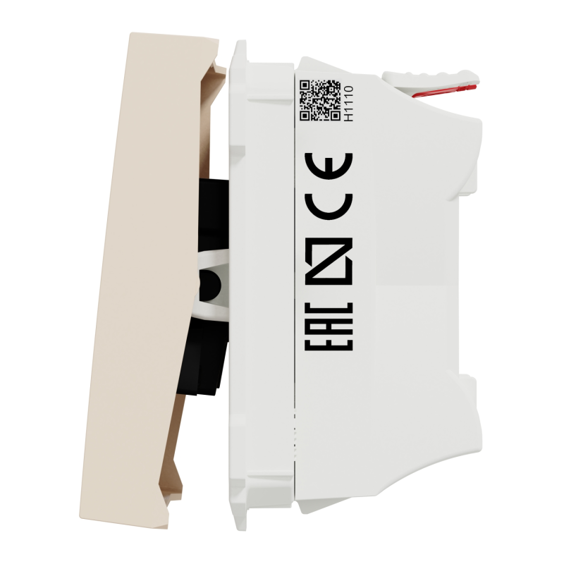 Выключатель 1-клавишный (2 модуля) 10А Unica New Schneider Electric бежевый NU320144