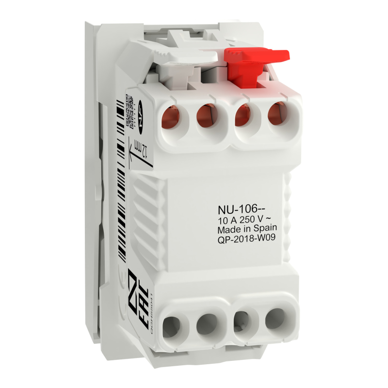 Выключатель 1-клавишный кнопочный (1 модуль) 10А Unica New Schneider Electric белый NU310618