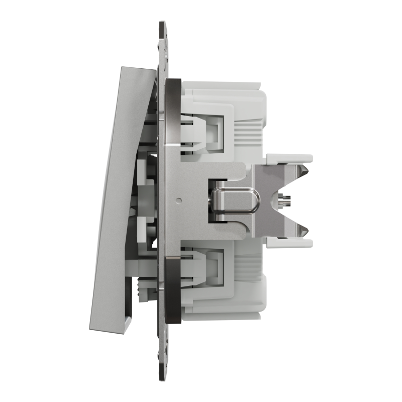 Вимикач кнопковий з підсвіткою Asfora Schneider Electric алюміній EPH1600161