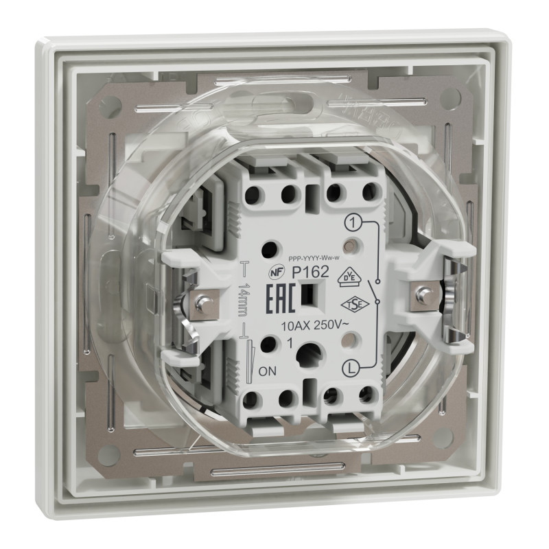 Выключатель одноклавишный белый IP44 Asfora Schneider Electric белый EPH0100221