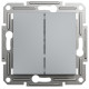 Выключатель кнопочный двухклавишный Asfora Schneider Electric сталь EPH1100162