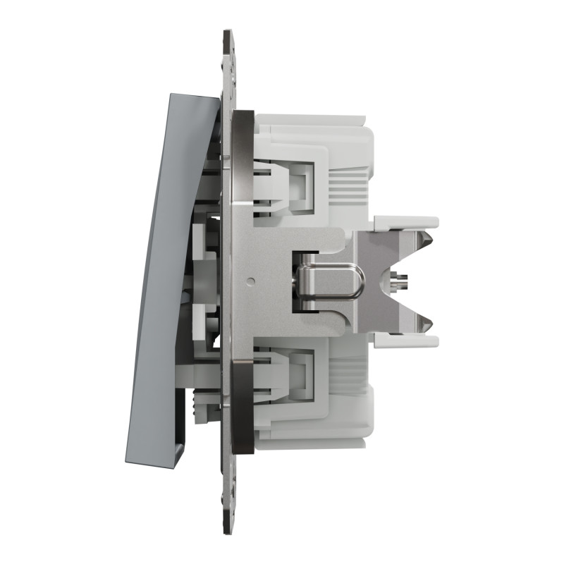 Выключатель кнопочный одноклавишный Asfora Schneider Electric сталь EPH0700162