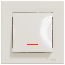 Выключатель кнопочный с подсветкой Asfora Schneider Electric крем EPH1600123