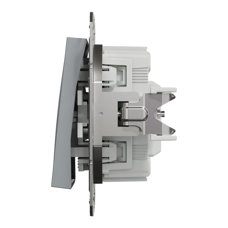 Выключатель кнопочный с подсветкой Asfora Schneider Electric сталь EPH1600162