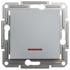 Выключатель кнопочный с подсветкой Asfora Schneider Electric сталь EPH1600162