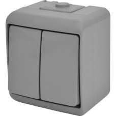 Вимикач 2-клавішний VHE-2-SR (сірий, IP54) ETI (4668061)