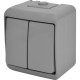Выключатель 2-клавишный VHE-2-SR (серый, IP54) ETI (4668061)