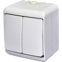 Выключатель 2-клавишный VHE-2 (белый, IP54) ETI (4668001)