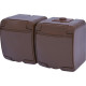 Розетка 2-я с ж/к Schuko RHE-2s-KR (коричневая/коричневая крышка, IP54) ETI 4668052