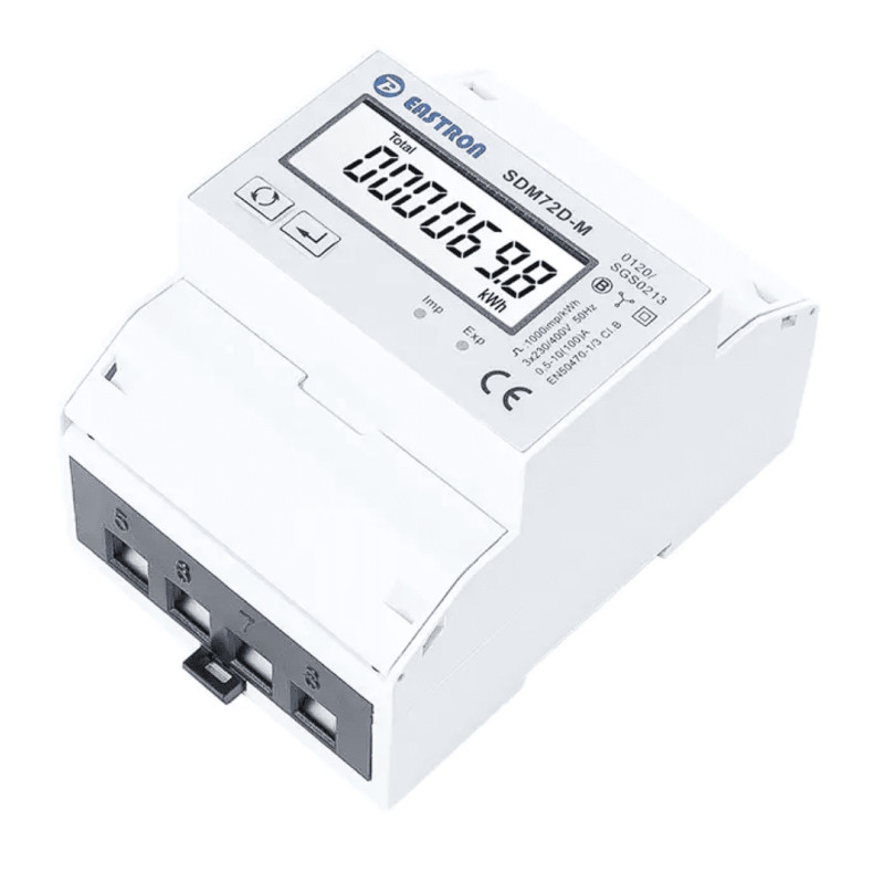 Счетчик электроэнергии 3 фазный с RS485 Вх.100A на Din (Кл.1/B) EASTRON (SDM72D-M)