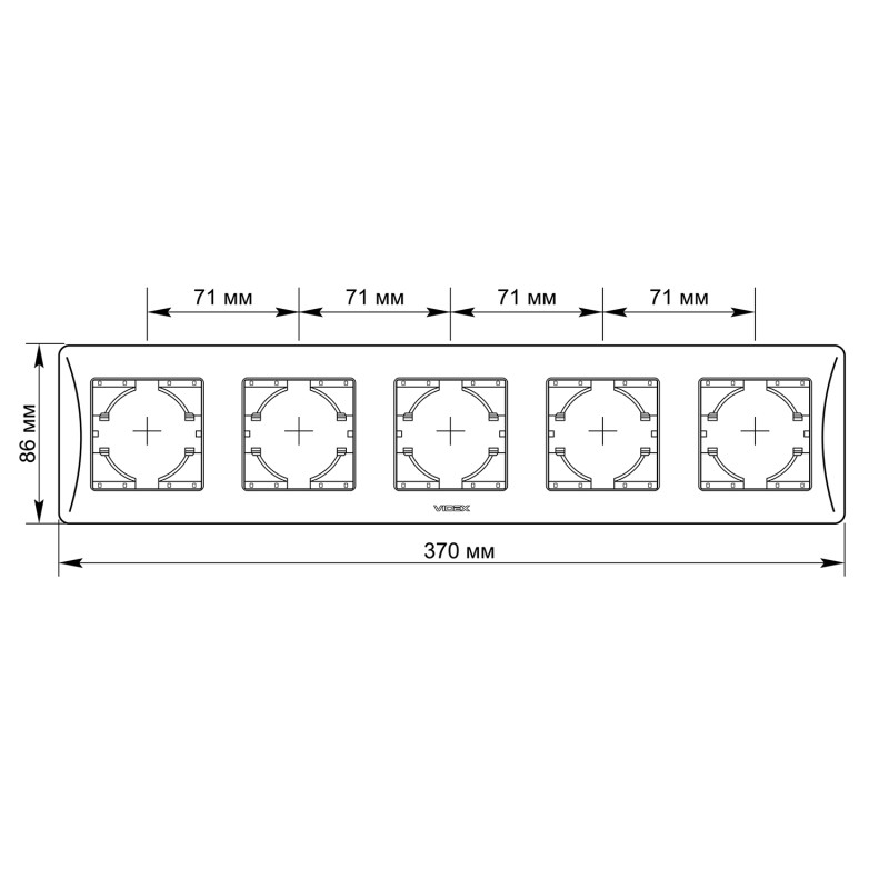 Рамка п'ятірна горизонтальна VIDEX Binera срібний шовк (VF-BNFR5H-SS)