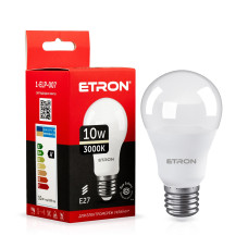 Светодиодная LED лампа ETRON 10W A60 3000K E27 теплый свет 1-ELP-007