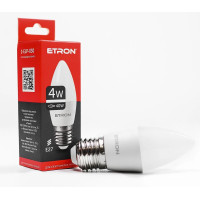 Світлодіодна LED лампа ETRON 4W C37 4200K 220V E27 денне світло 1-ELP-030