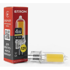 Светодиодная LED лампа ETRON 4W G4 Glass 3000K 12V теплый свет 1-ELP-077