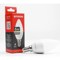 Светодиодная LED лампа ETRON 6W C37 3000K 220V E14 теплый свет 1-ELP-027